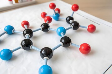 Obraz premium Color Coded Molecule Structure for Teaching