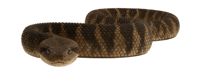 Bushmaster snake with triangular head and rough, keeled scales