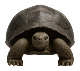 Aldabra giant tortoise with large, dark, and heavily textured carapace