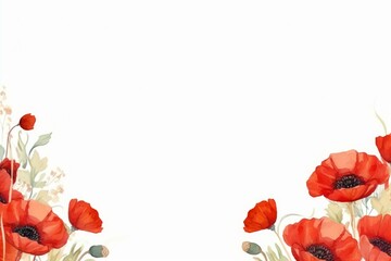 Elegant Watercolor Red Poppies Create