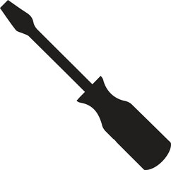 Slotted common blade screwdriver flat vector icon for apps and websites