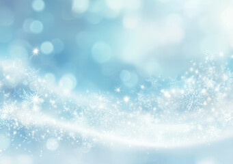Elegant winter wonderland backdrop with shimmering glitter and soft blue tones for festive celebrations