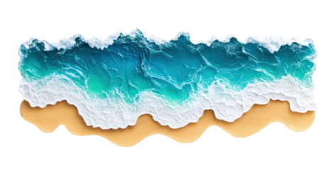 Sandy Shoreline and Ocean Waves with Foam