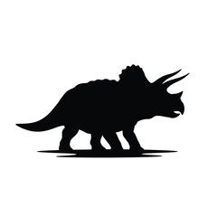 Black silhouette of a triceratops dinosaur prehistoric