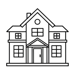 Simple house outline silhouette graphic a clear architectural symbol isolated on white background