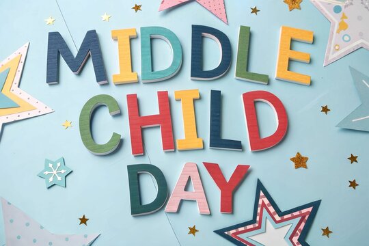 Celebrate middle child day with stars and letters