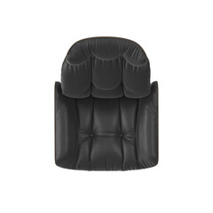 Naklejka premium Modern Black Leather and Taupe High-Back Swivel Lounge Chair, Top View
