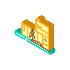 oil barrels leaking onto ground isometric icon vector illustration