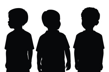 silhouettes group of childrens