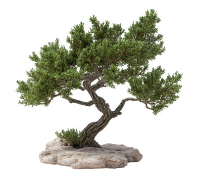 A large tree with green leaves is standing on a rocky surface