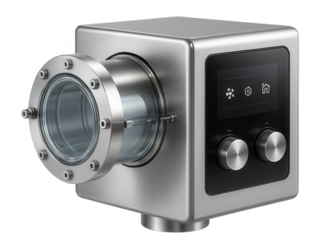 Vacuum soldering furnace with a quartz chamber and digital display for aerospace component assembly