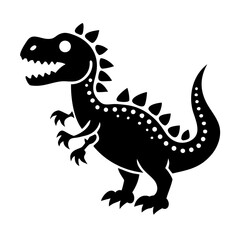 Obraz premium Dinosaur Silhouettes Set – Prehistoric Species in Various Poses on Plain Background