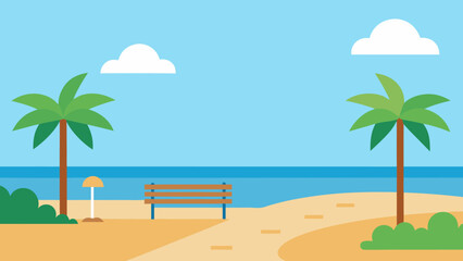 Obraz premium Tropical paradise beach with palm trees, a summer island vacation dream