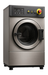 Front-loading parts washing machine with a programmable control panel for a railway maintenance depot