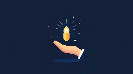 A hand holding a glowing candle, symbolizing hope and light against a dark background.