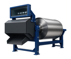 Optical sorter with a rotating drum and infrared sensors for a plastics recycling center