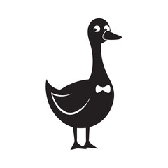 Goose Wearing Bow Tie Standing Proudly