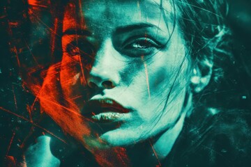 young woman in the night