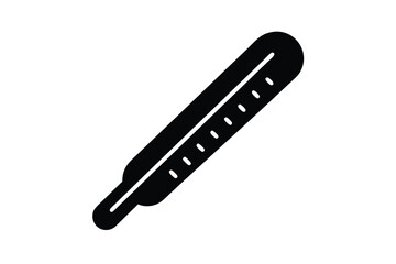Black Thermometer Icon Isolated on White Background for Medical and Health Purposes