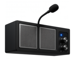 Programmable voice alarm system with a speaker array and microphone input for public address in airports