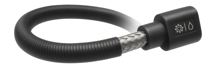 Oil-resistant control cable with a nitrile rubber sheath for machinery in automotive workshops.