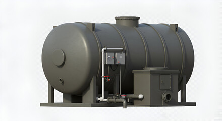Industrial Water Tank Isolated on White Background