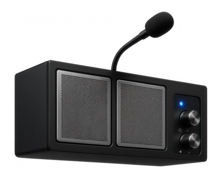 Programmable voice alarm system with a speaker array and microphone input for public address in airports