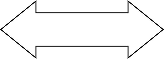 double arrow outline with transparent background