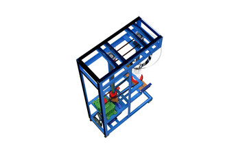 Industrial Material Handling Machine 3D Render PNG Transparent - Isolated Automated Robotic Warehouse Factory Logistics Equipment. Clean Cutout Technology for Efficiency, Supply Chain and Operations