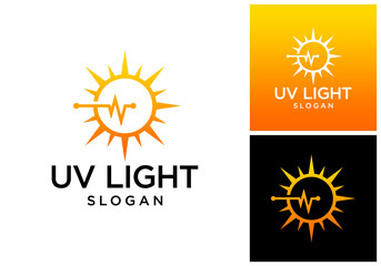 Fototapeta premium sun logo vector with pulse lines