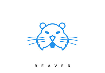 Beaver head line logo icon vector design © muhamad