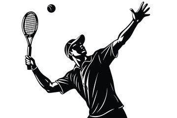 tennis player silhouette vector