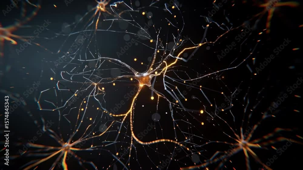 Poster Glowing Neural Networks Weaving Data Streams in a Dynamic Digital Environment
