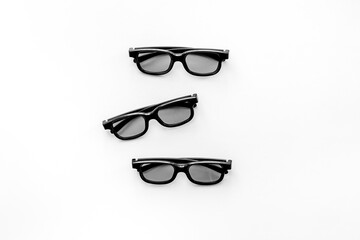 Set of 3D glasses for cinema, top view