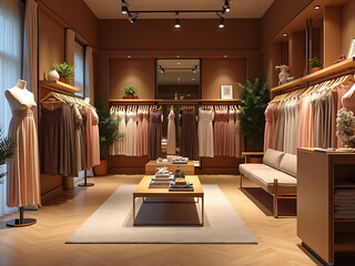Boutique Shop Decor with Hanging Dresses

