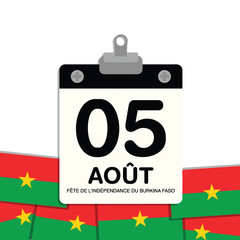 Burkina Faso Independence Day Small Wall Calendar
