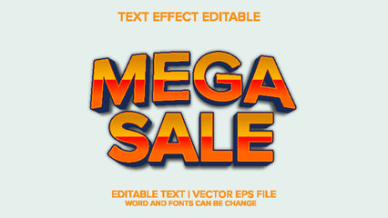 mega sale text effect vector editable