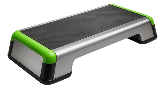 Aluminum platform with textured surface for step aerobics