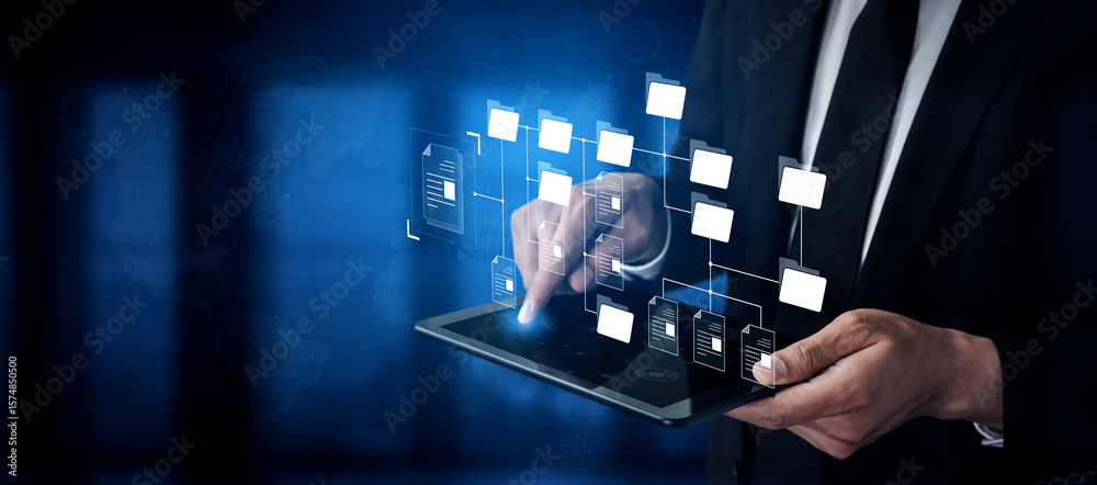 Poster digital file structure showing folder organization, file hierarchy, and document arrangement. file s