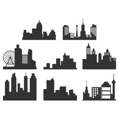 Cityscape Art Silhouette Featuring Urban Town Shape and Estate Panorama