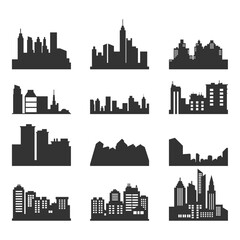 Cityscape Art Silhouette Featuring Urban Town Shape and Estate Panorama