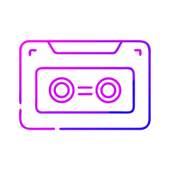 Obraz premium Retro cassette tape icon in gradient purple and pink colors 