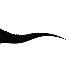 Black dinosaur tail silhouette with serrated edge white