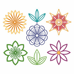 Fototapeta premium set of colorful flowers