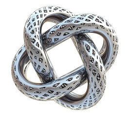 A silver chain with a diamond shape