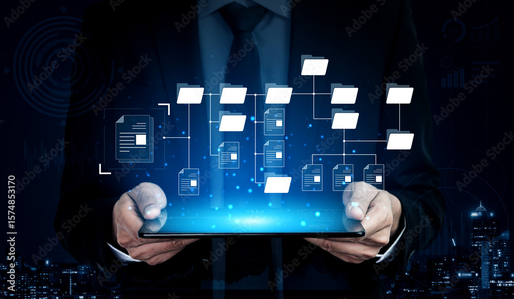 Poster digital file structure showing folder organization, file hierarchy, and document arrangement. file s