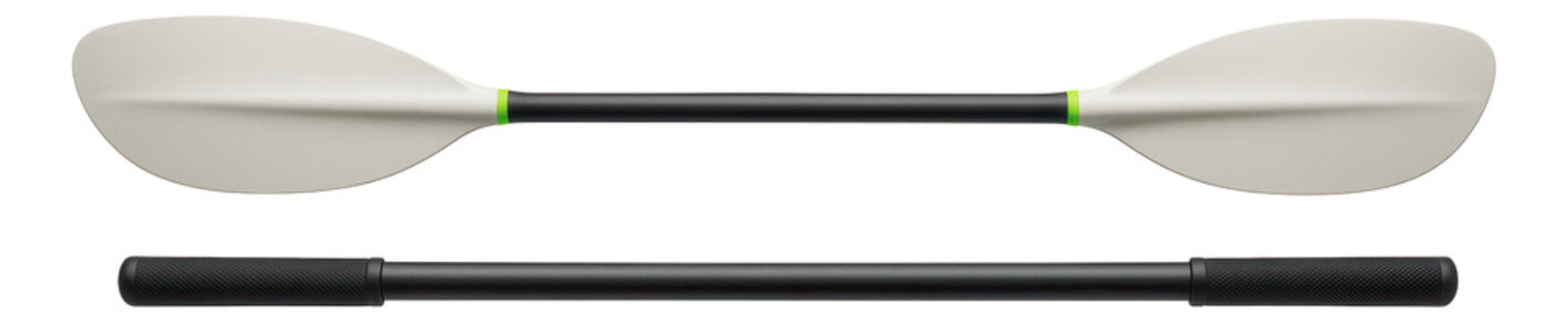One-piece plastic kayak paddle with dihedral blade for sit-on-top kayaking