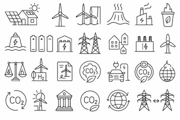 Travel icons set of landmark silhouettes and business symbols, a vector illustration