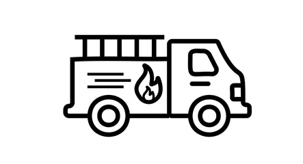 vector illustration of a truck. fire truck icon. emergency fire truck services png and vector illustration on transparent background