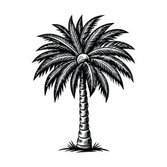 Tropical Palm Tree Silhouettes &ndash; Black and White Vector Set for Summer Designs